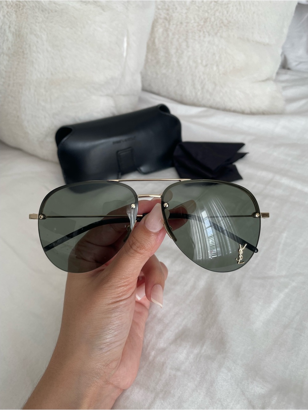 Saint Laurent Monogram 59MM Aviator Sunglasses - Picture 13 of 16